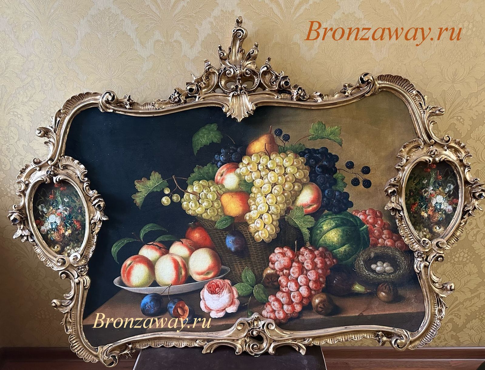 Панно ИЗОБИЛИЕ картина, настенная, купить, в раме, панно, бархатные, декоративные, необычные, на стену, натюрморт, с цветами, в интерьере, в дом, в столовую, в гостиную, на кухню, в комнату, шелкография, коллекционные
