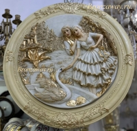 Картина барельеф ФЛОРИН  картина, барельеф, купить, декоративные, настенные, в раме, багет, объемная, золото, на стену, панно, круглые, плакетка, в дом, в гостиную, в спальню, в интерьере, в отель, ресторан, театр, с людьми, образ, редкие