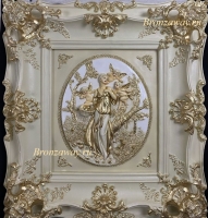 Картина ОКРЫЛЕННОСТЬ блисс  картина, объемная, барельеф, декоративная, купить, настенная, панно, барокко, арт деко, в раме, на стену, красивые, для интерьера, в дом, в гостиную, в спальню, в детскую, отель, с девушкой, с ангелами, портрет, дизайн